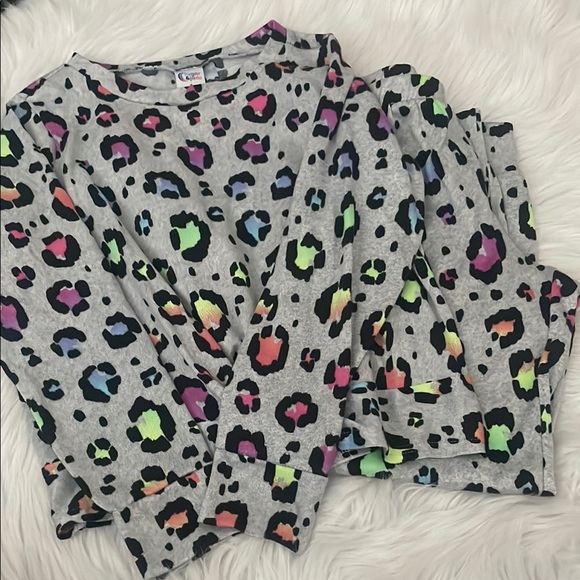 Colorful Leopard Print Pajama Set - Picture 1 of 5